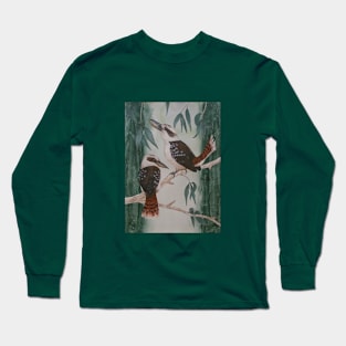 Australian Kookaburras, bird art, prints Long Sleeve T-Shirt